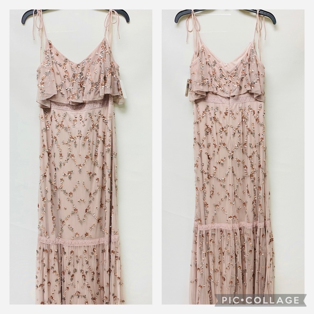 Adrianna Papell cold shoulder flutter sleeve gown - Picture 11 of 13
